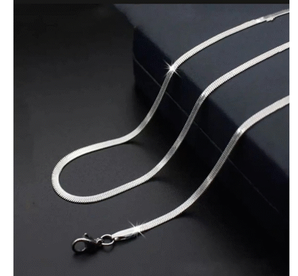 Silver Snake Chain Stainless Steel Boys Necklace