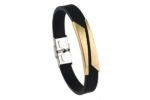 Trendy Golden Bracelet with Silicone Strap